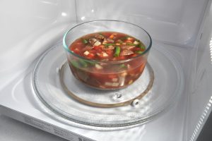 soup bowl in microwave with fused lightbulb