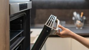 disassembled oven door